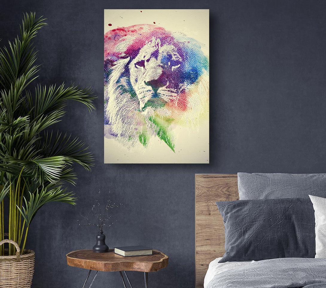 Picture of Rainbow Lion Canvas Print Wall Art