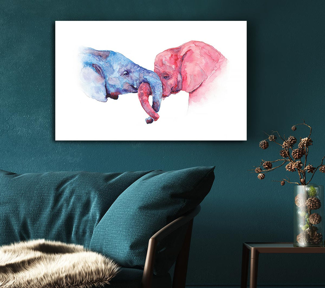 Picture of Elephant Trunk love Canvas Print Wall Art