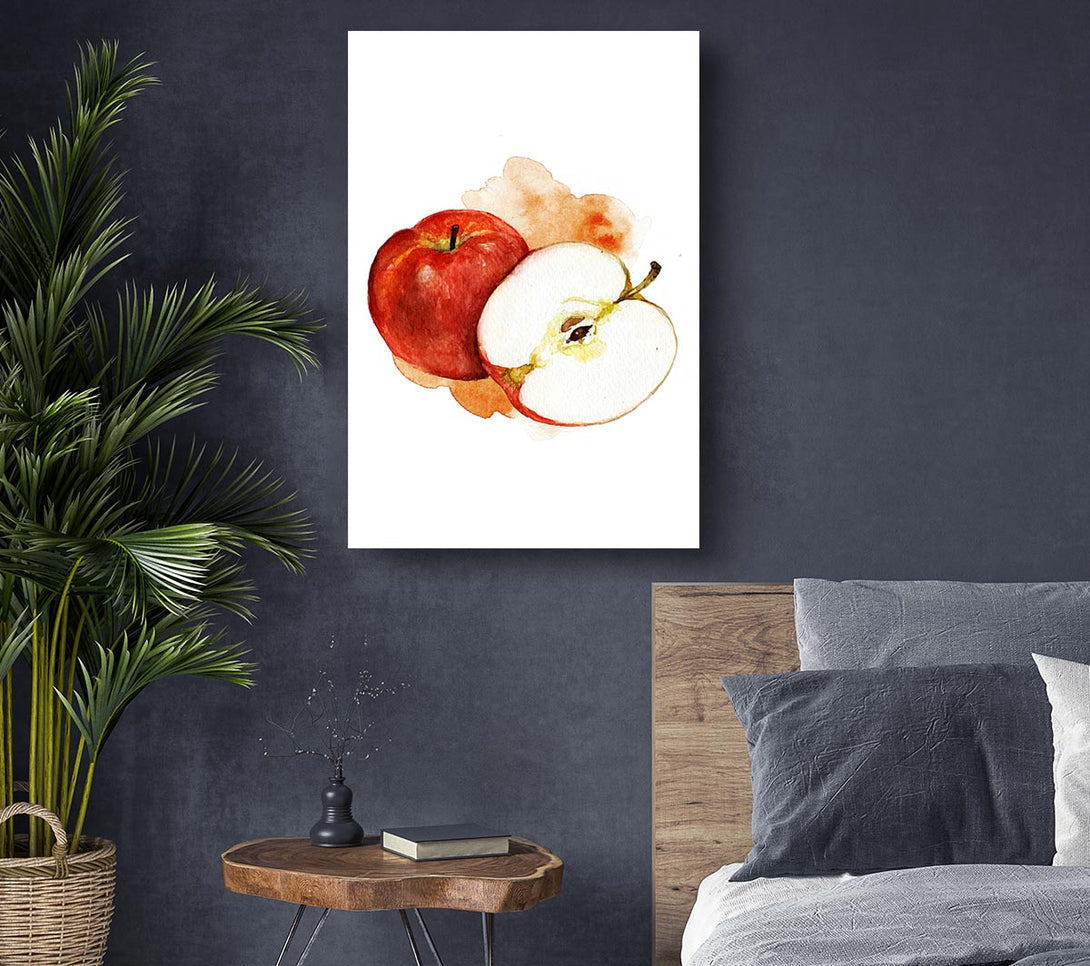 Picture of Apple Half Canvas Print Wall Art