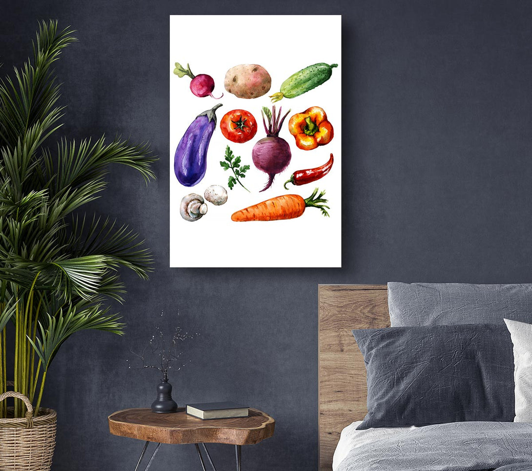 Picture of Vegetable Selection 2 Canvas Print Wall Art