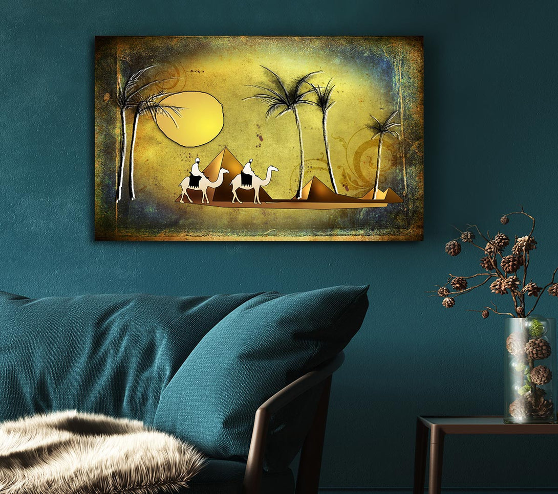 Picture of Camel Ride Through The Egyptian Desert Canvas Print Wall Art