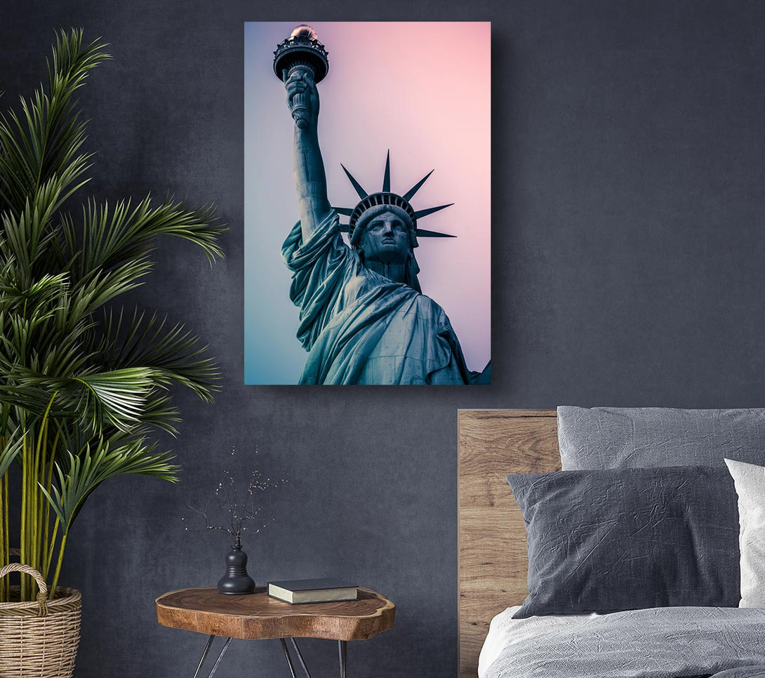 Picture of Skies Over The Statue of Liberty Canvas Print Wall Art