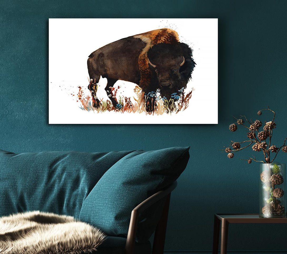 Picture of Bison Love Canvas Print Wall Art