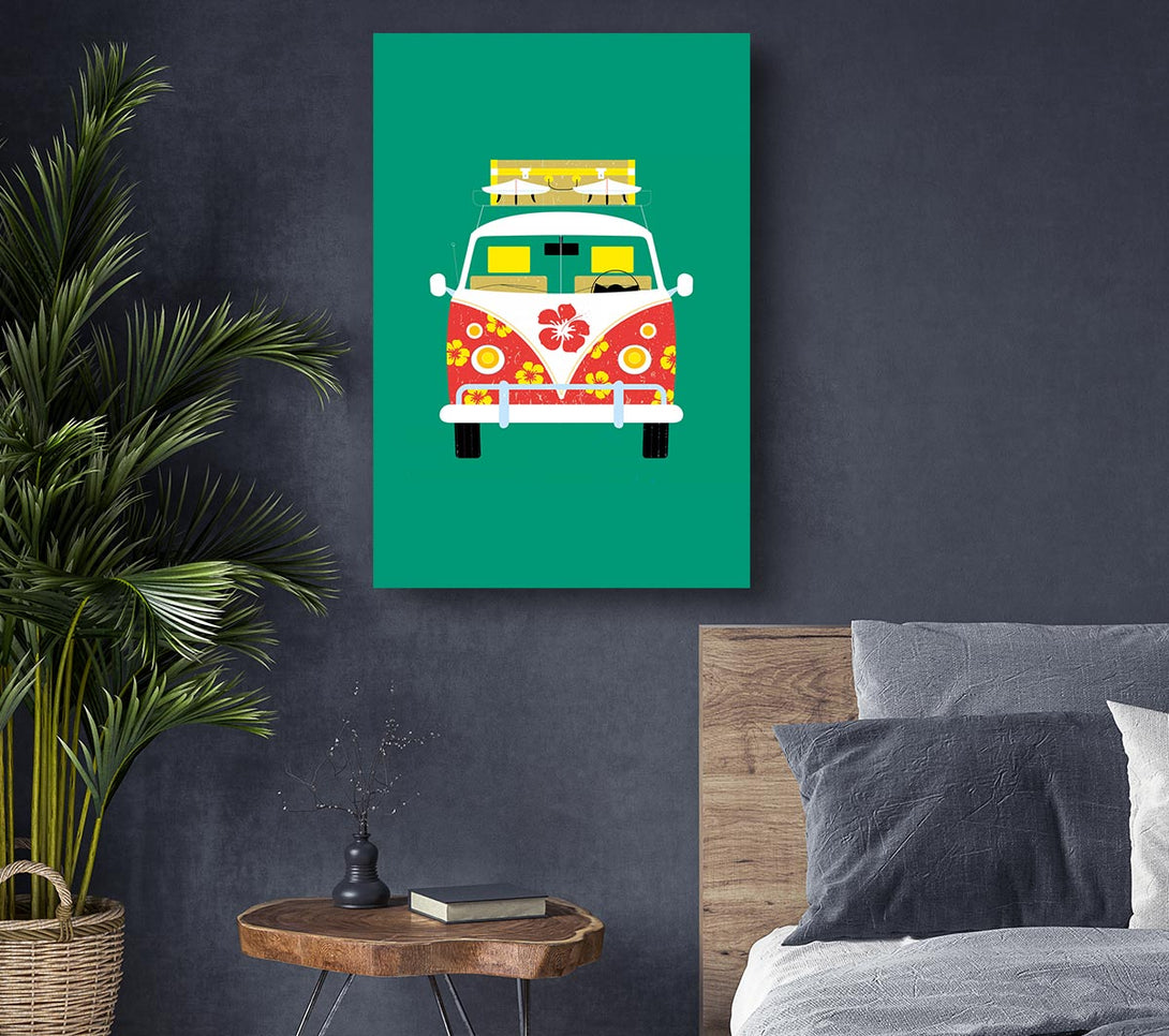 Picture of VW Camper Van Holiday Time Canvas Print Wall Art