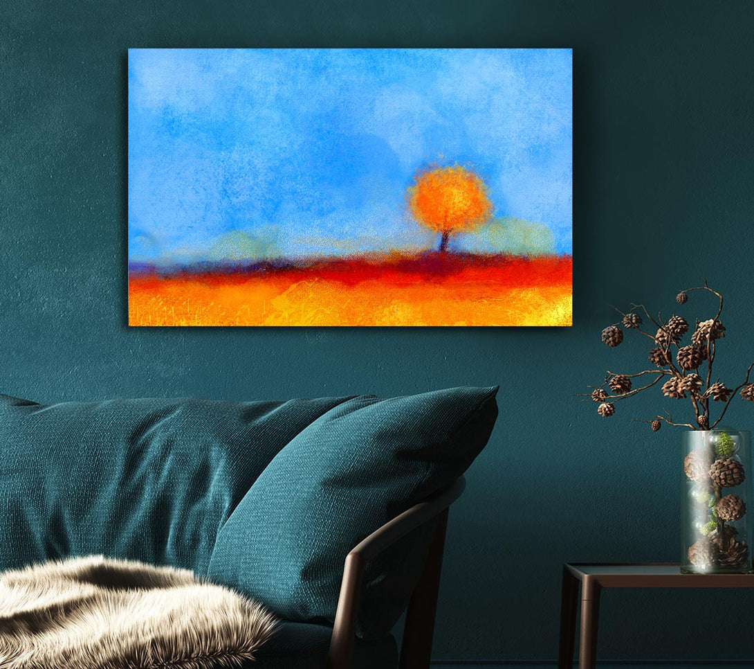 Picture of Lonesome Orange Tree Canvas Print Wall Art