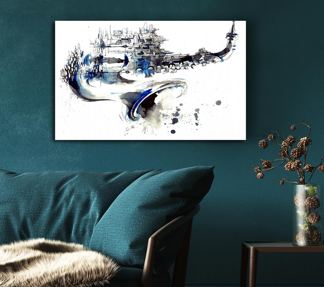 Picture of Saxophone City Canvas Print Wall Art