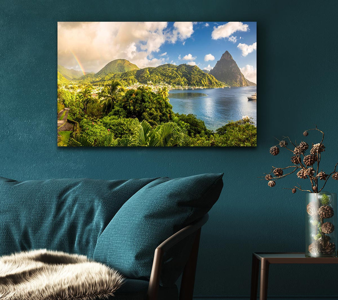 Picture of Jungle paradise rainbow Canvas Print Wall Art