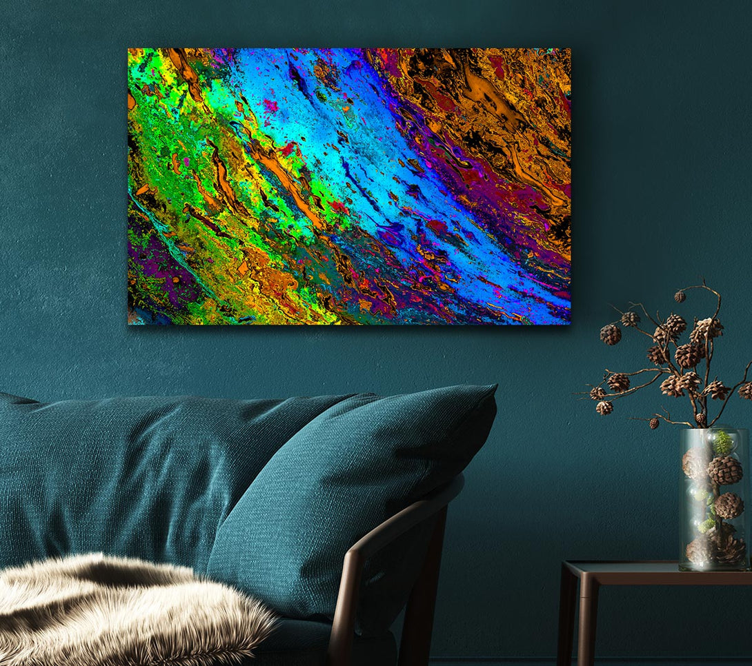 Picture of Neon Colours of distortion Canvas Print Wall Art