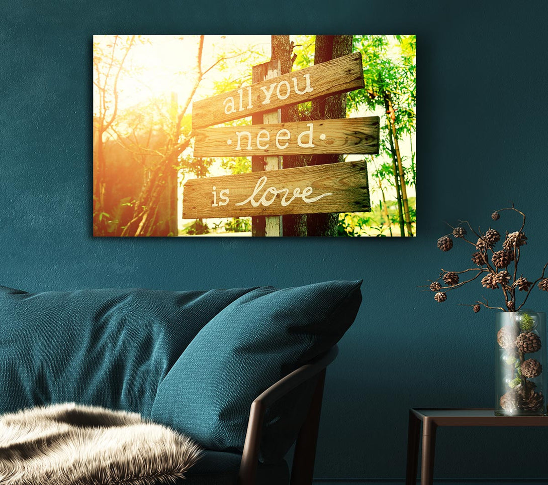 Picture of All You Need Is Love Canvas Print Wall Art