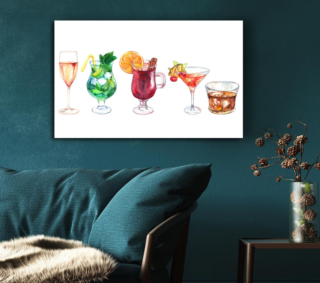 Picture of Cocktails Of Summer Canvas Print Wall Art