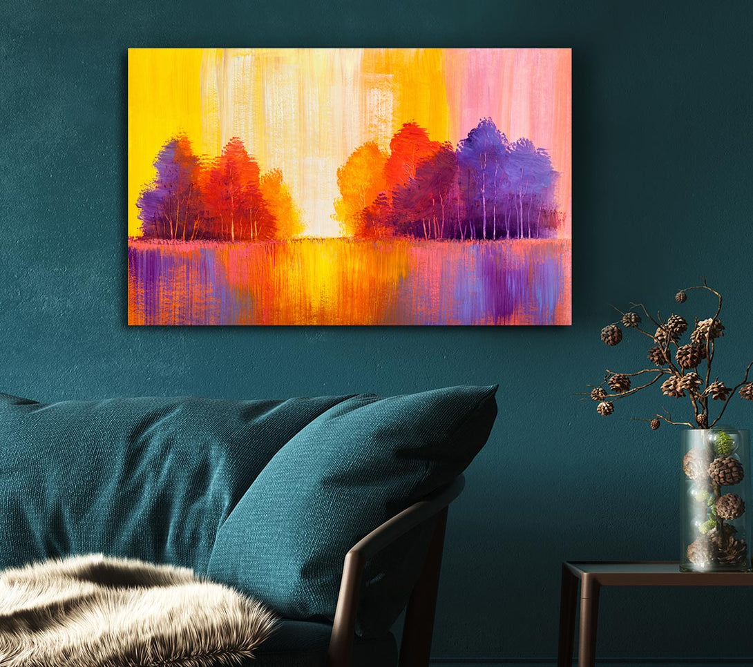 Picture of Streams Of Colour Forest Canvas Print Wall Art