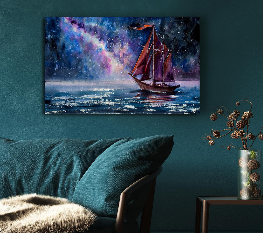 Picture of The Boat To The Universe Canvas Print Wall Art