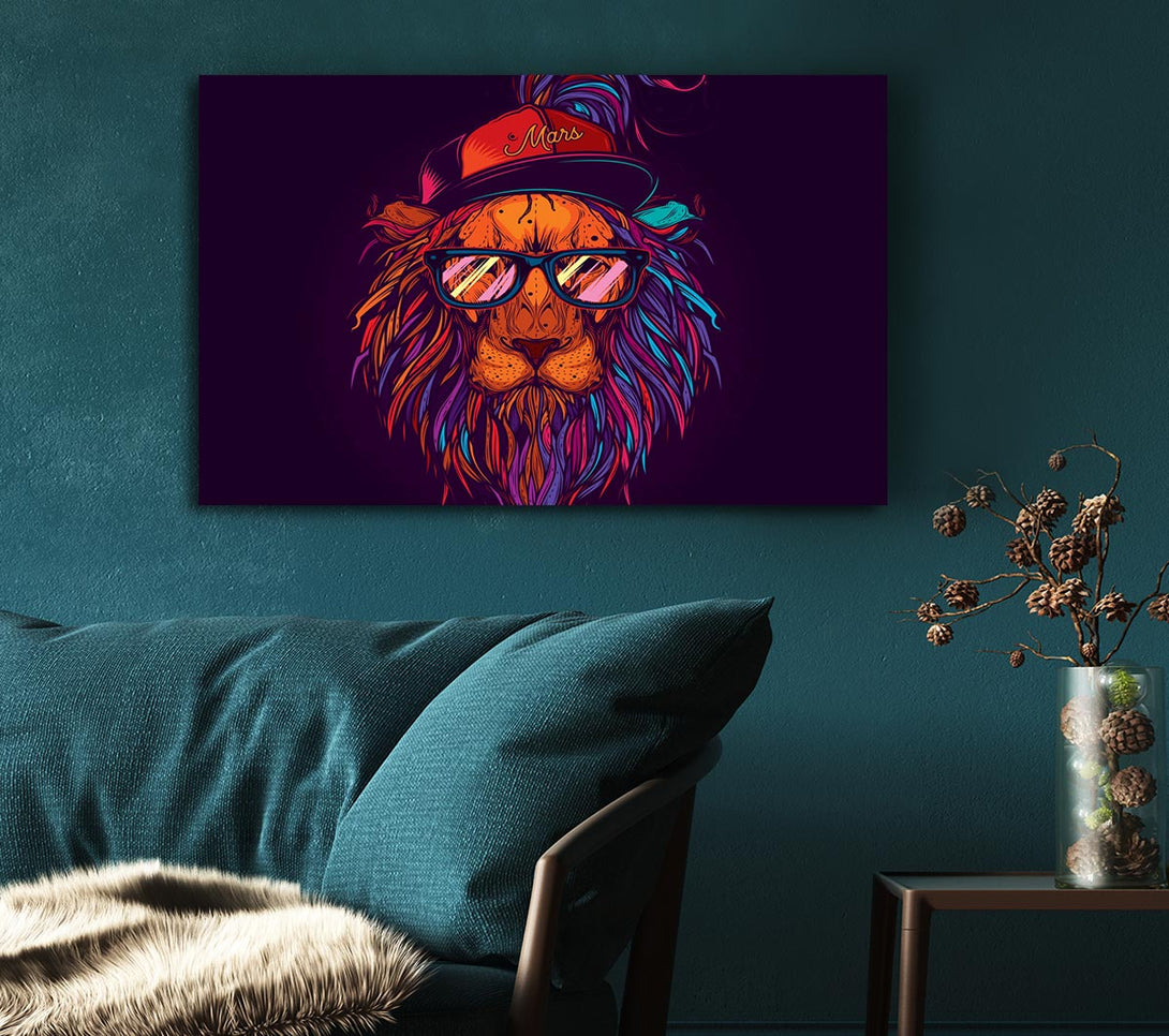 Picture of Lion Sunglasses Canvas Print Wall Art