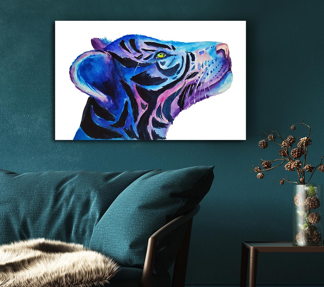 Picture of Stunning Tiger Cub Blues Canvas Print Wall Art