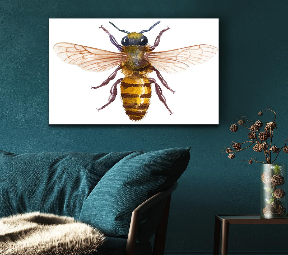 Picture of Watercolour Bee Canvas Print Wall Art