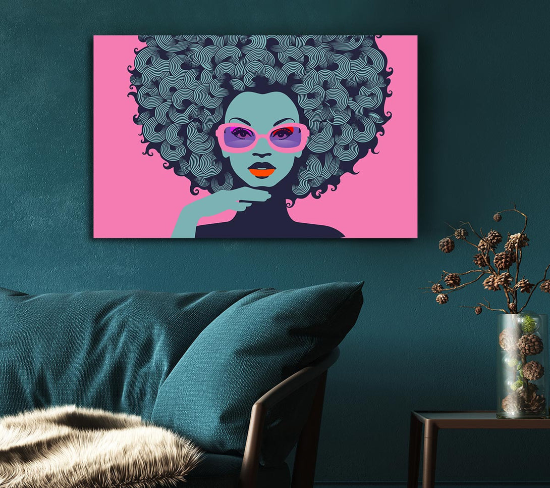 Picture of Glasses Big Hair Woman Canvas Print Wall Art