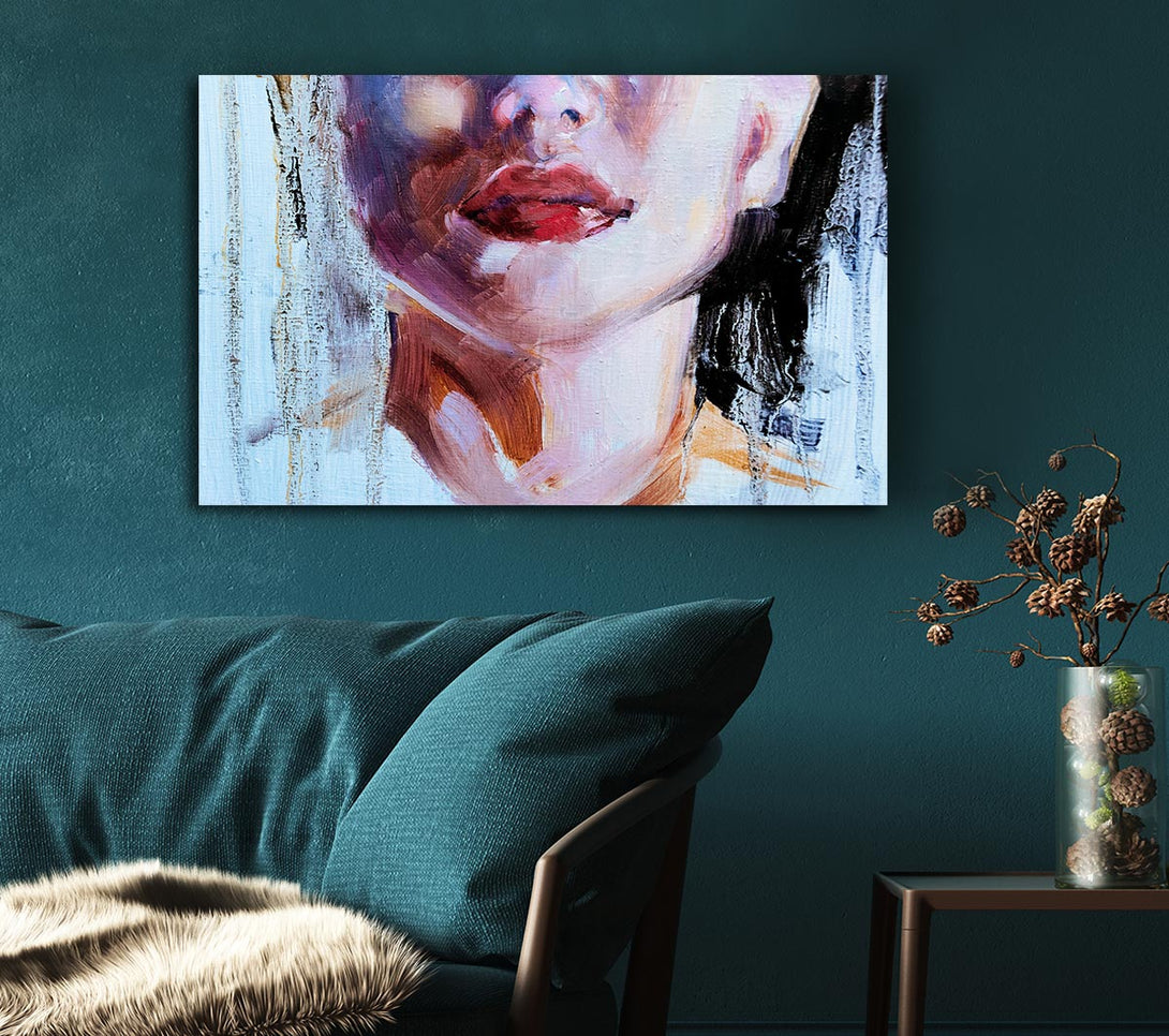 Picture of The Lips Of A Woman Canvas Print Wall Art