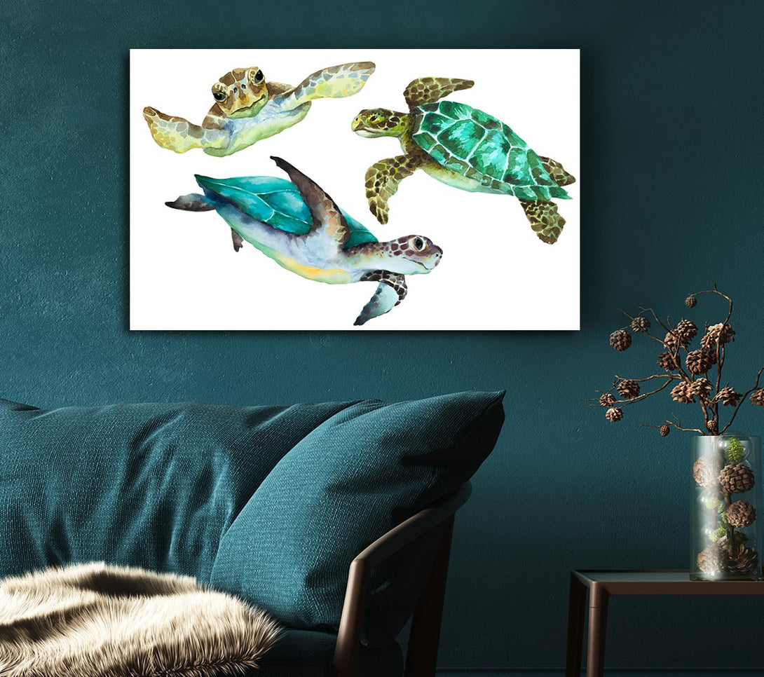 Picture of Seaturtle Love Canvas Print Wall Art