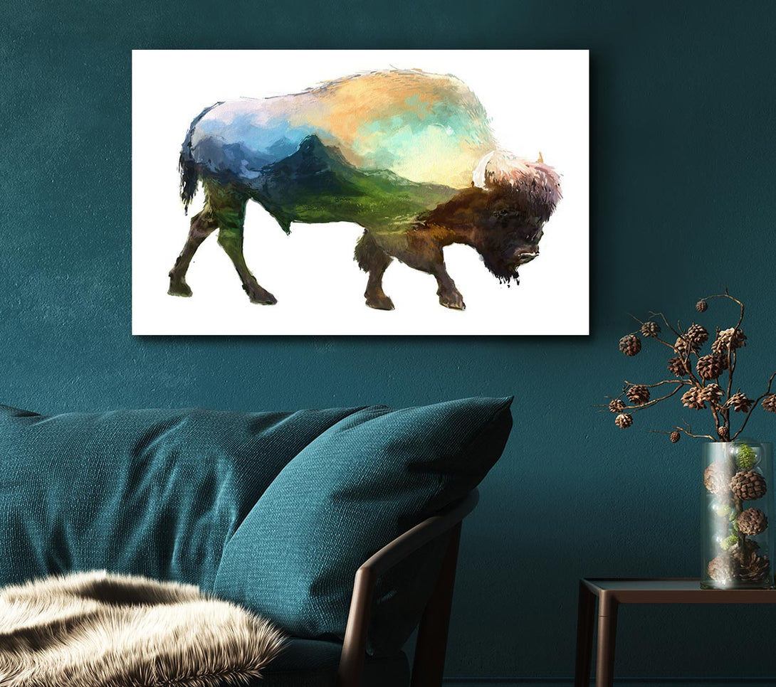 Picture of The Bison Of The Universe Canvas Print Wall Art