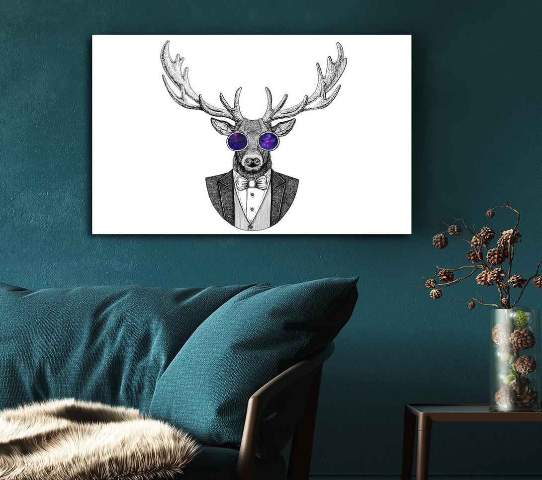 Picture of Glasses Deer Canvas Print Wall Art