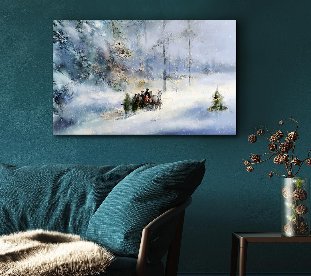 Picture of Traveling Through The Snow Canvas Print Wall Art