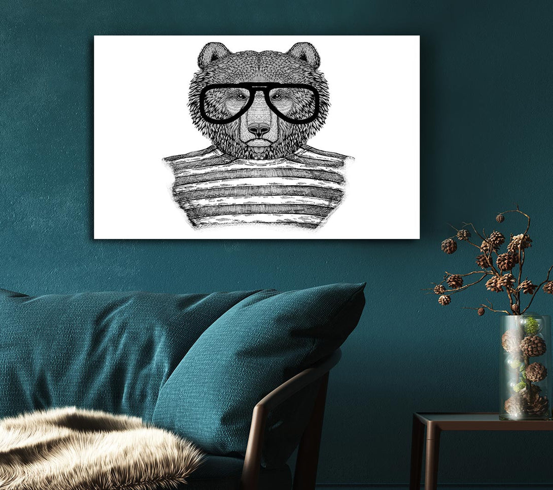 Picture of The Bear With Glasses Canvas Print Wall Art