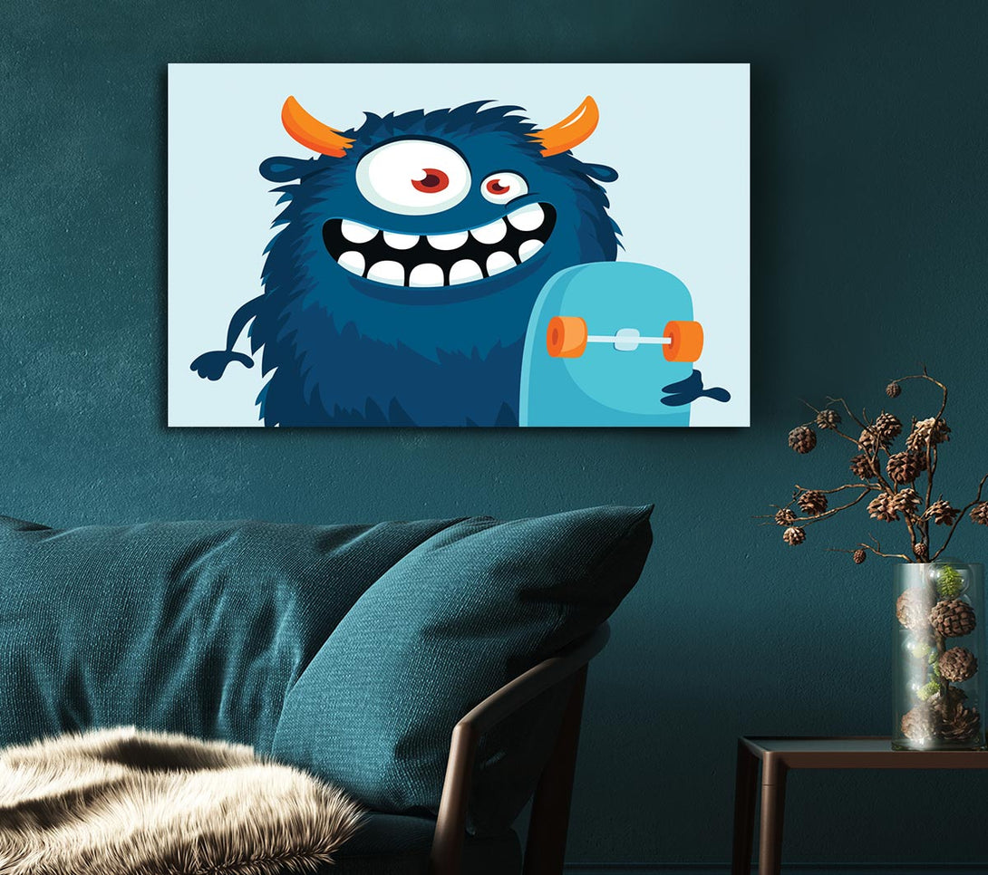 Picture of Monster Skateboarder Canvas Print Wall Art