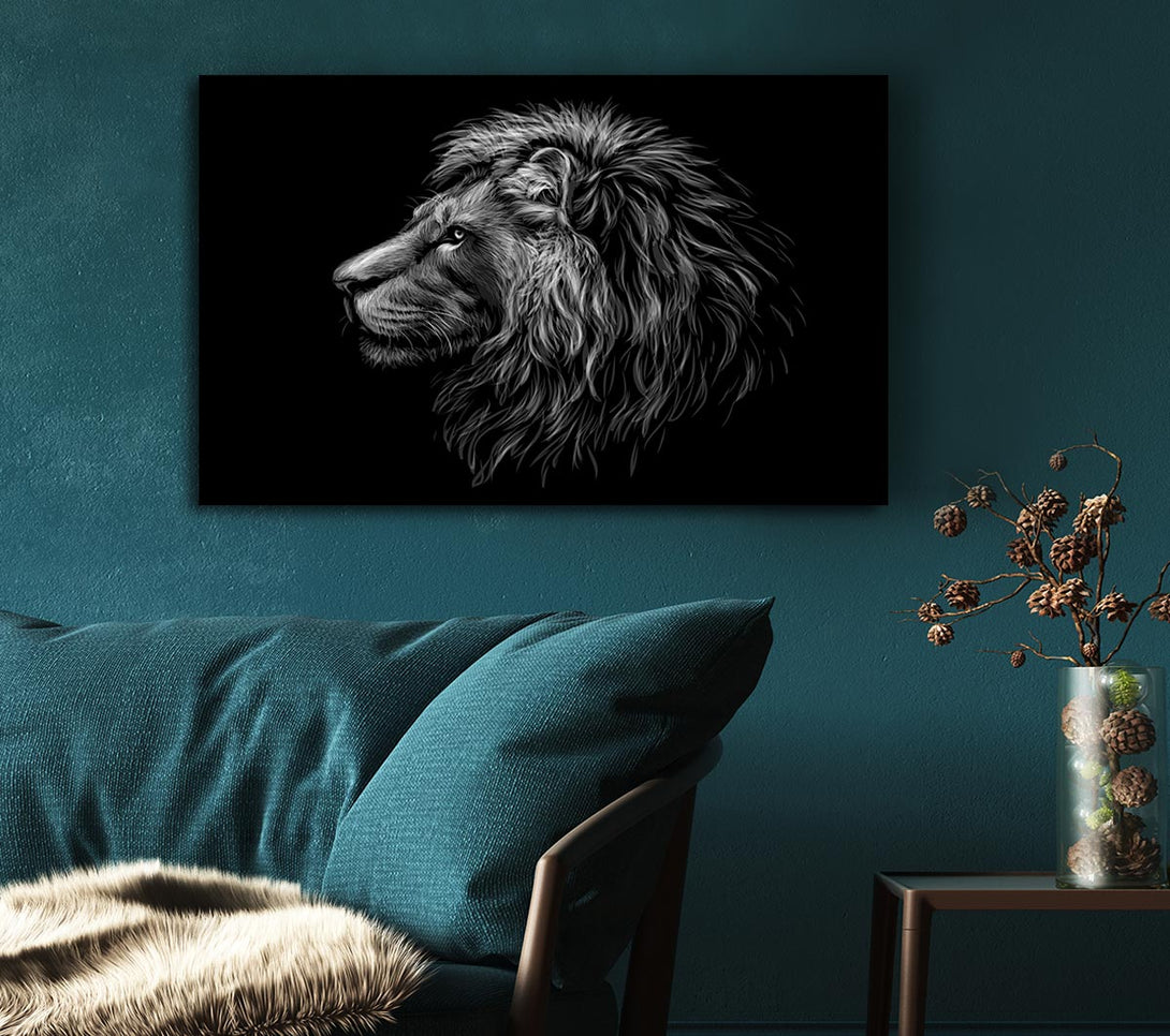 Picture of Side View Lion Canvas Print Wall Art