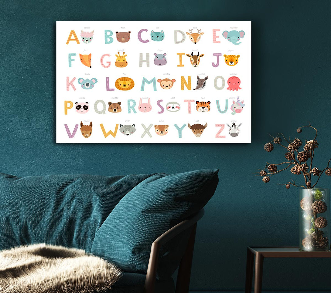 Picture of The Animal Alphabet Canvas Print Wall Art