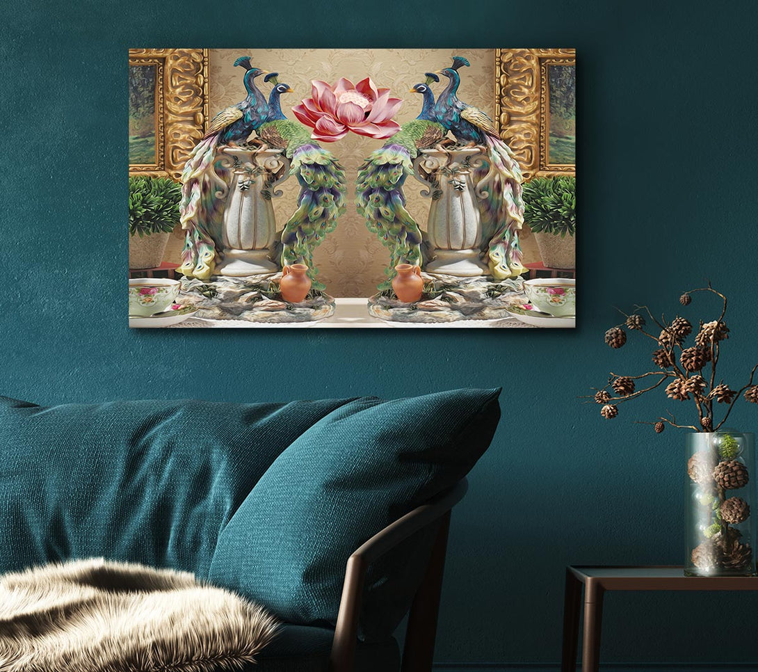 Picture of Peacocks Of Royalty Canvas Print Wall Art