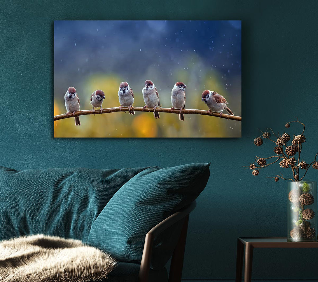 Picture of The Tits On A Branch Canvas Print Wall Art