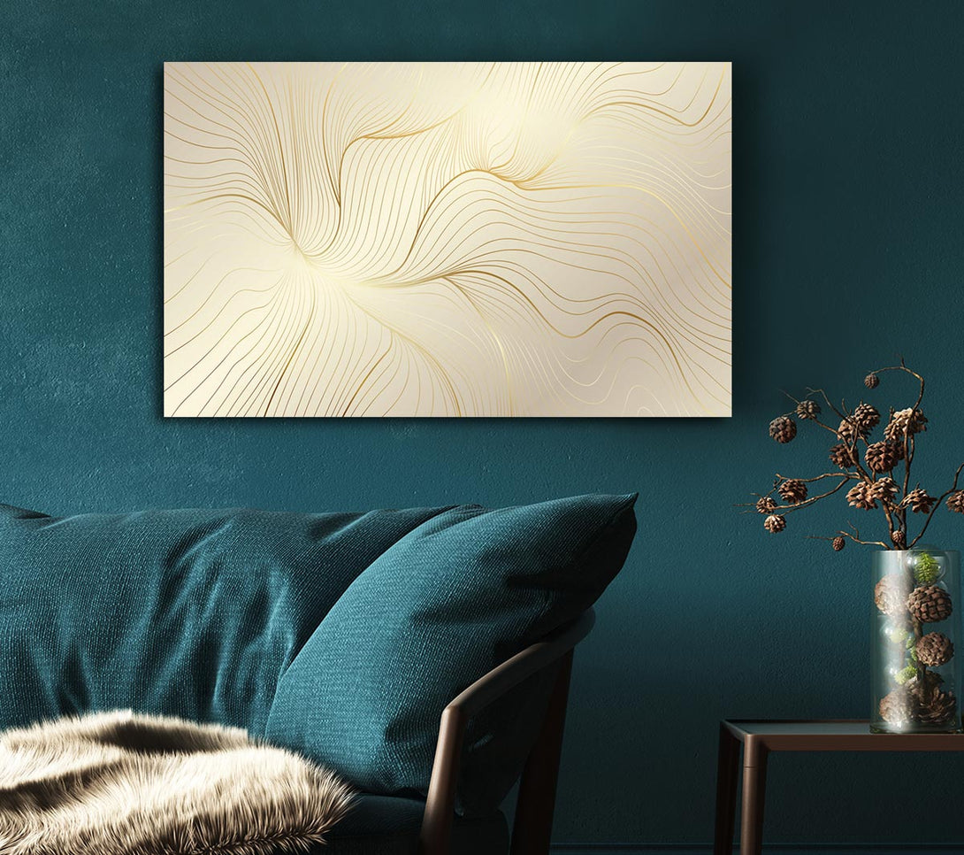 Picture of Gold Lines Of Power Canvas Print Wall Art