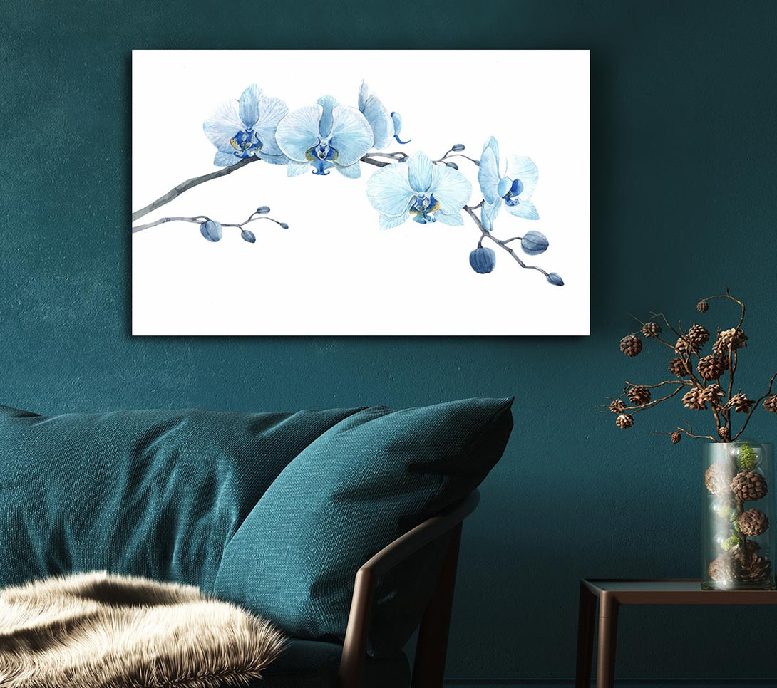 Picture of The Blue Orchid Curve Canvas Print Wall Art