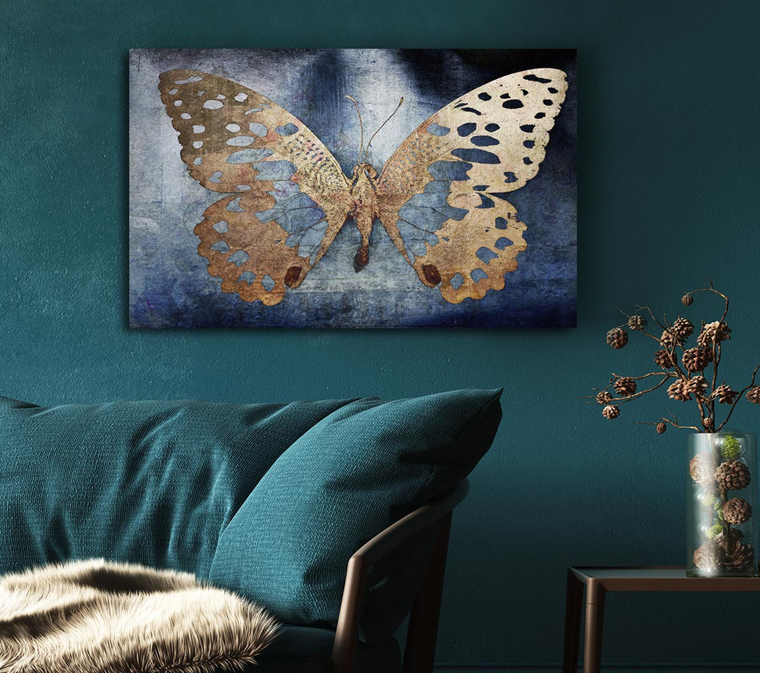 Picture of Gold Flake Butterfly Canvas Print Wall Art