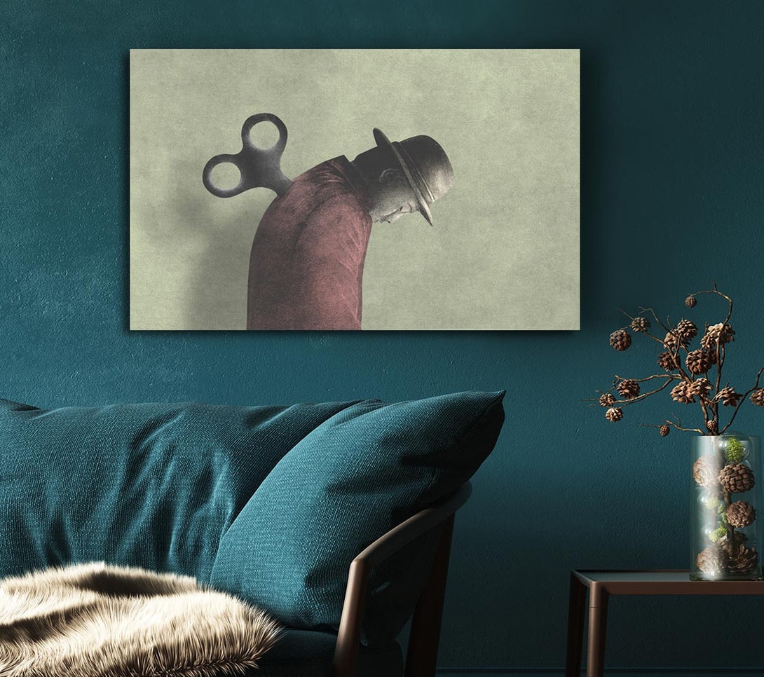 Picture of The Wind Up Man Canvas Print Wall Art