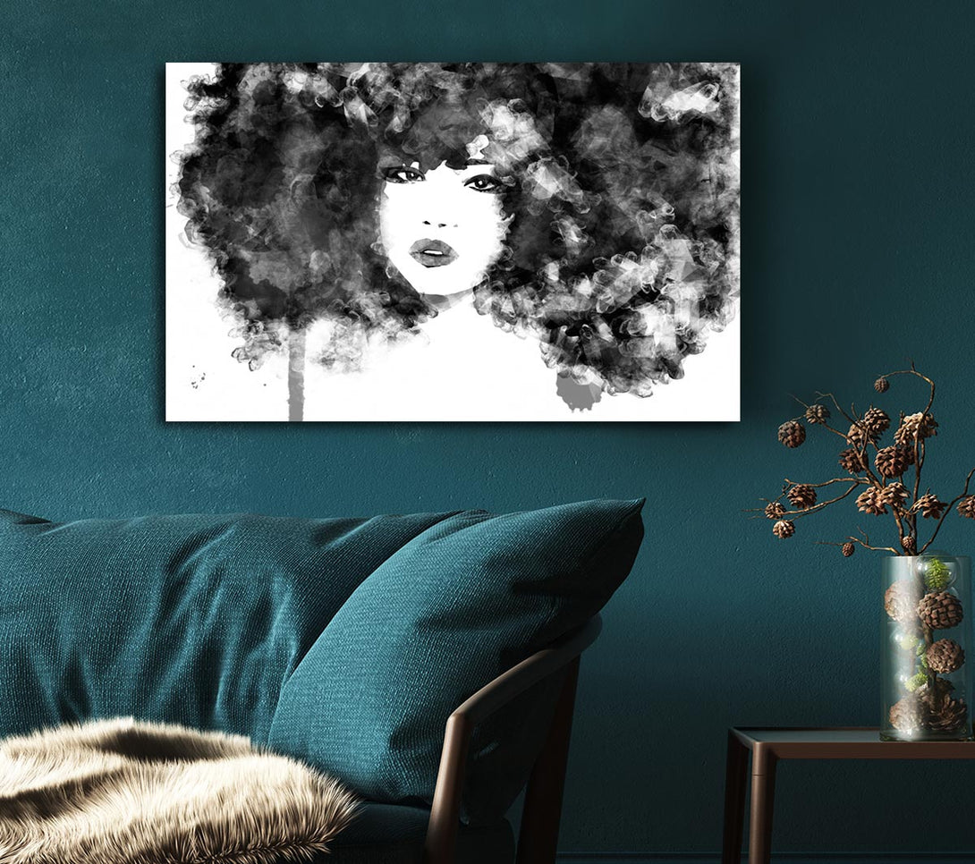 Picture of Black Big Hair Canvas Print Wall Art