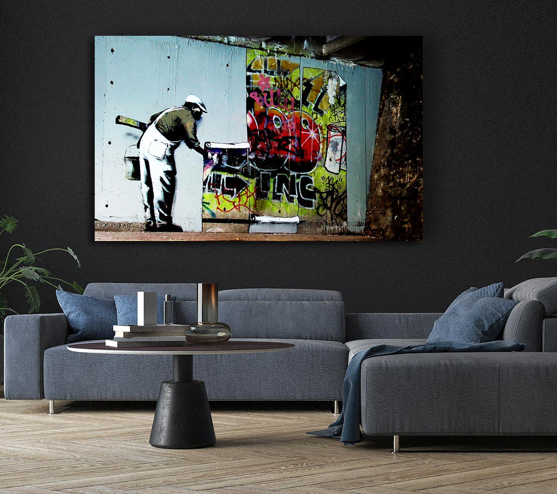 Picture of Grafitti Wallpaper Canvas Print Wall Art