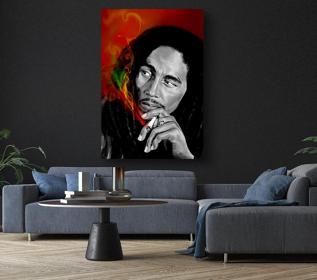 Picture of Bob Marley Smoke Canvas Print Wall Art