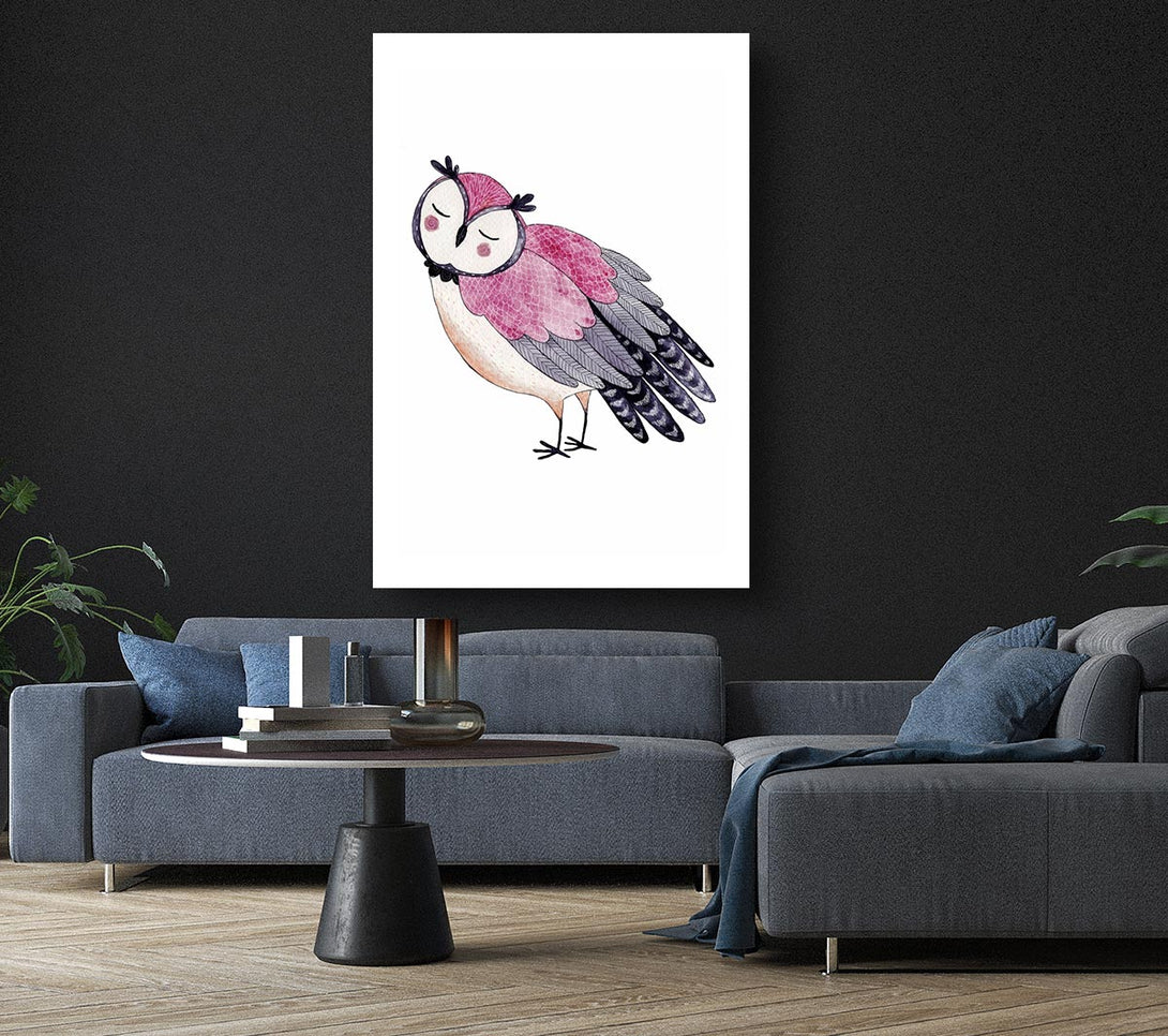 Picture of Pink Owl Canvas Print Wall Art