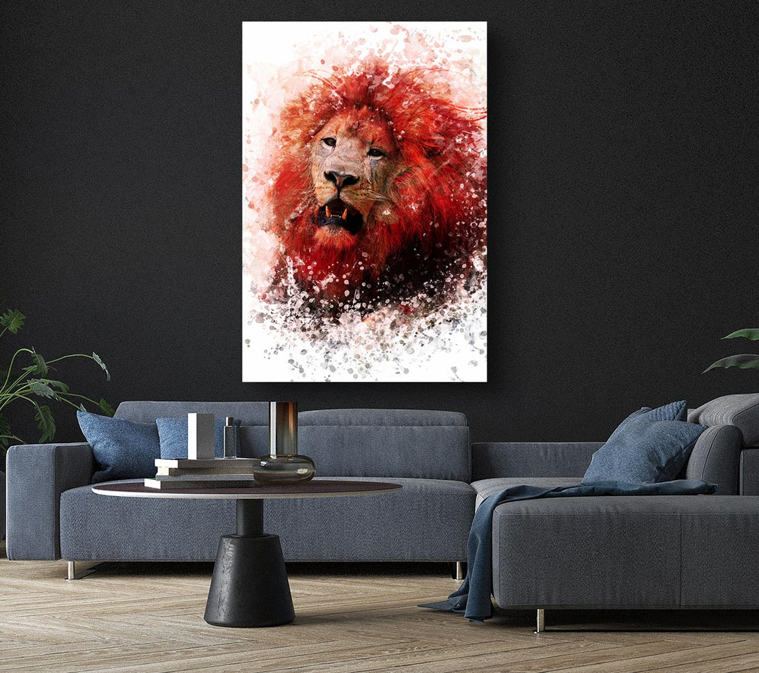 Picture of Red Lion Roar Canvas Print Wall Art