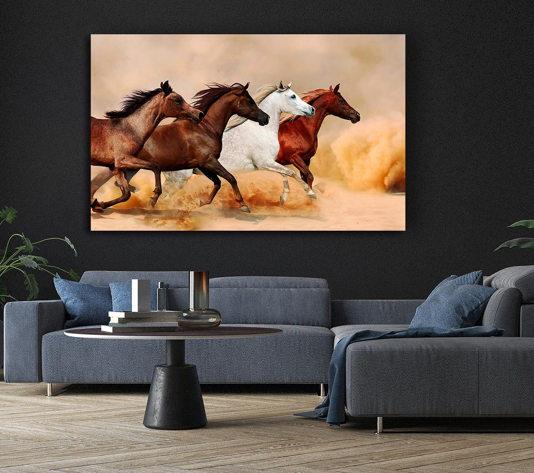 Picture of Horse Stampede Canvas Print Wall Art