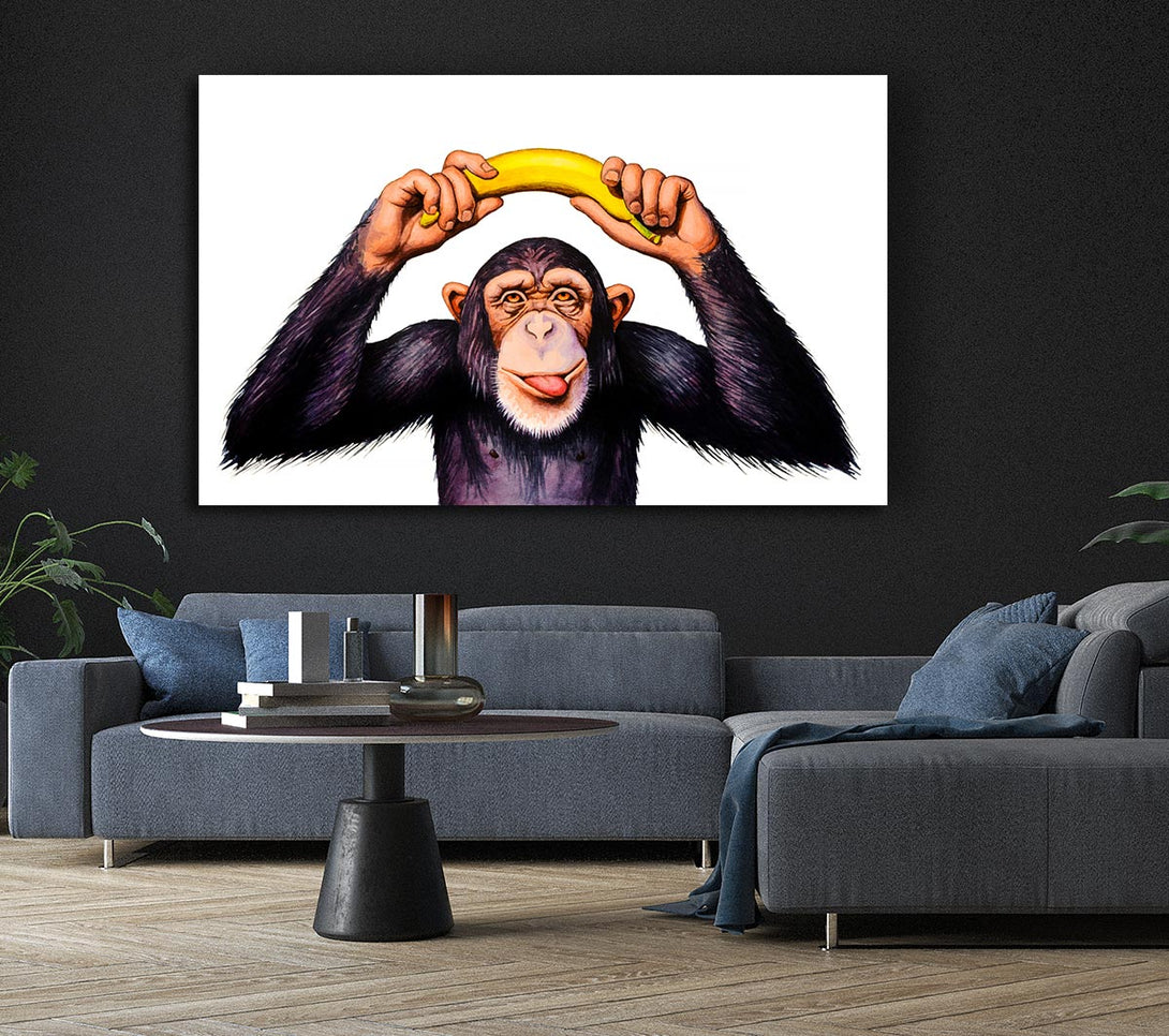 Picture of Cheeky Banana Monkey Canvas Print Wall Art