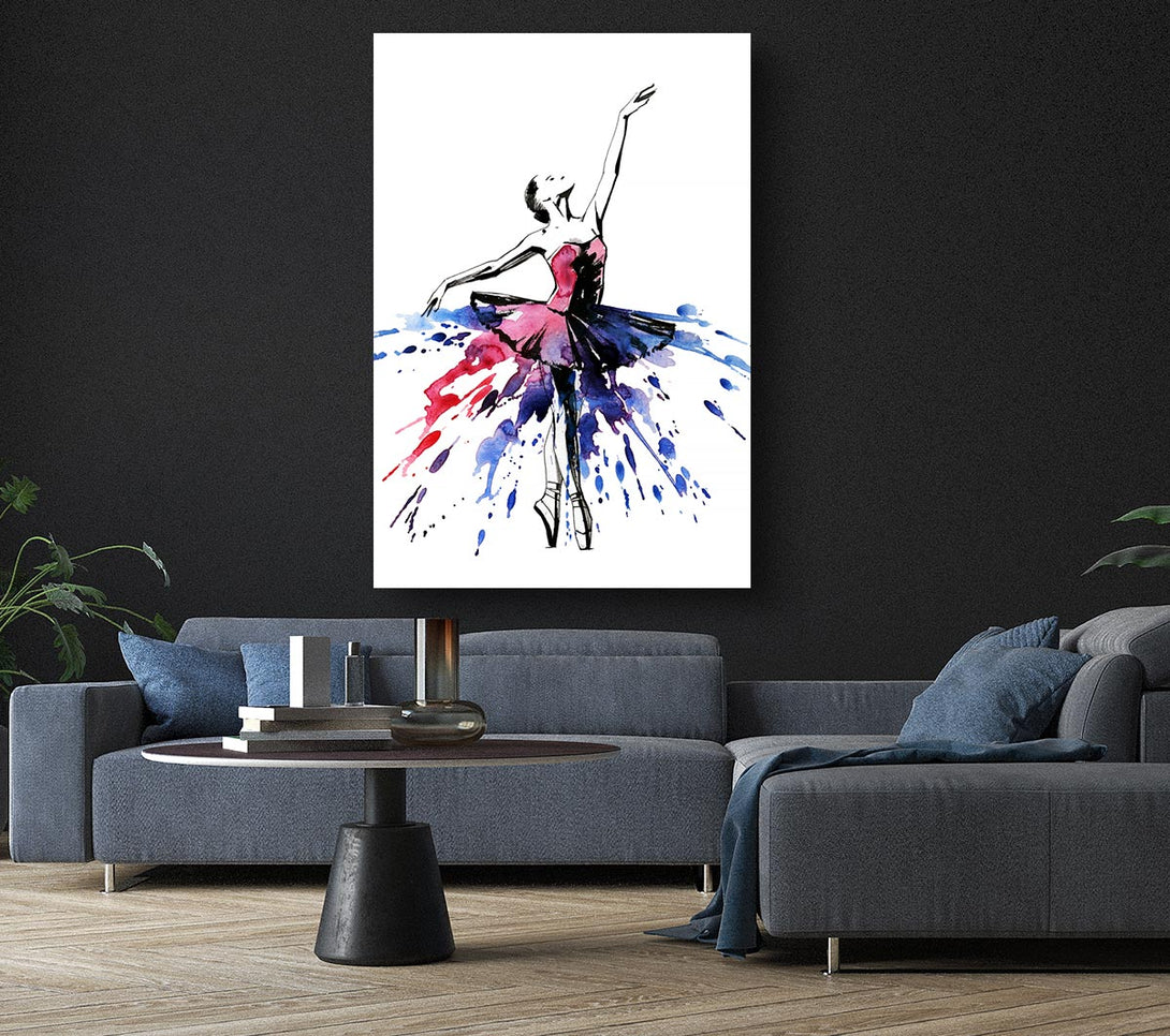 Picture of Blue Pink Ballerina 8 Canvas Print Wall Art