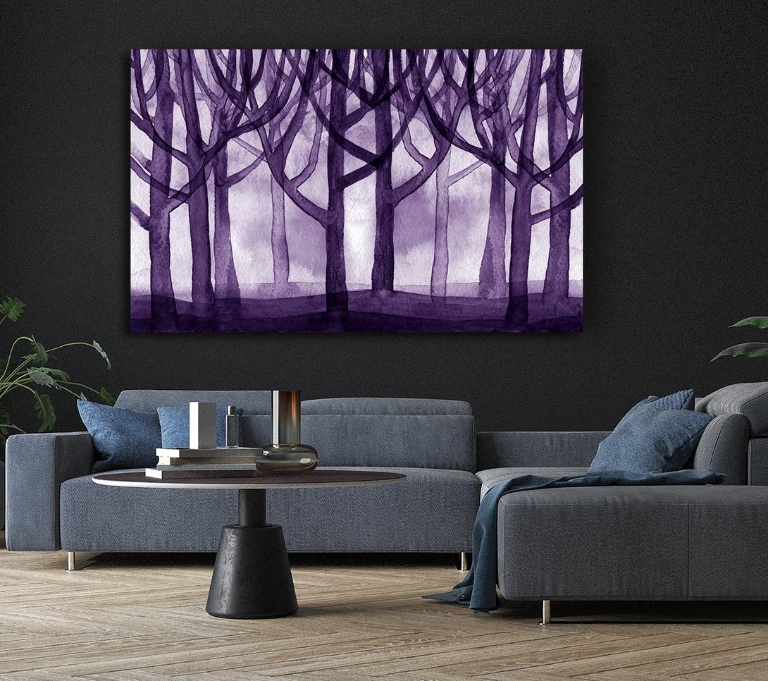 Picture of Purple Woodland Canvas Print Wall Art