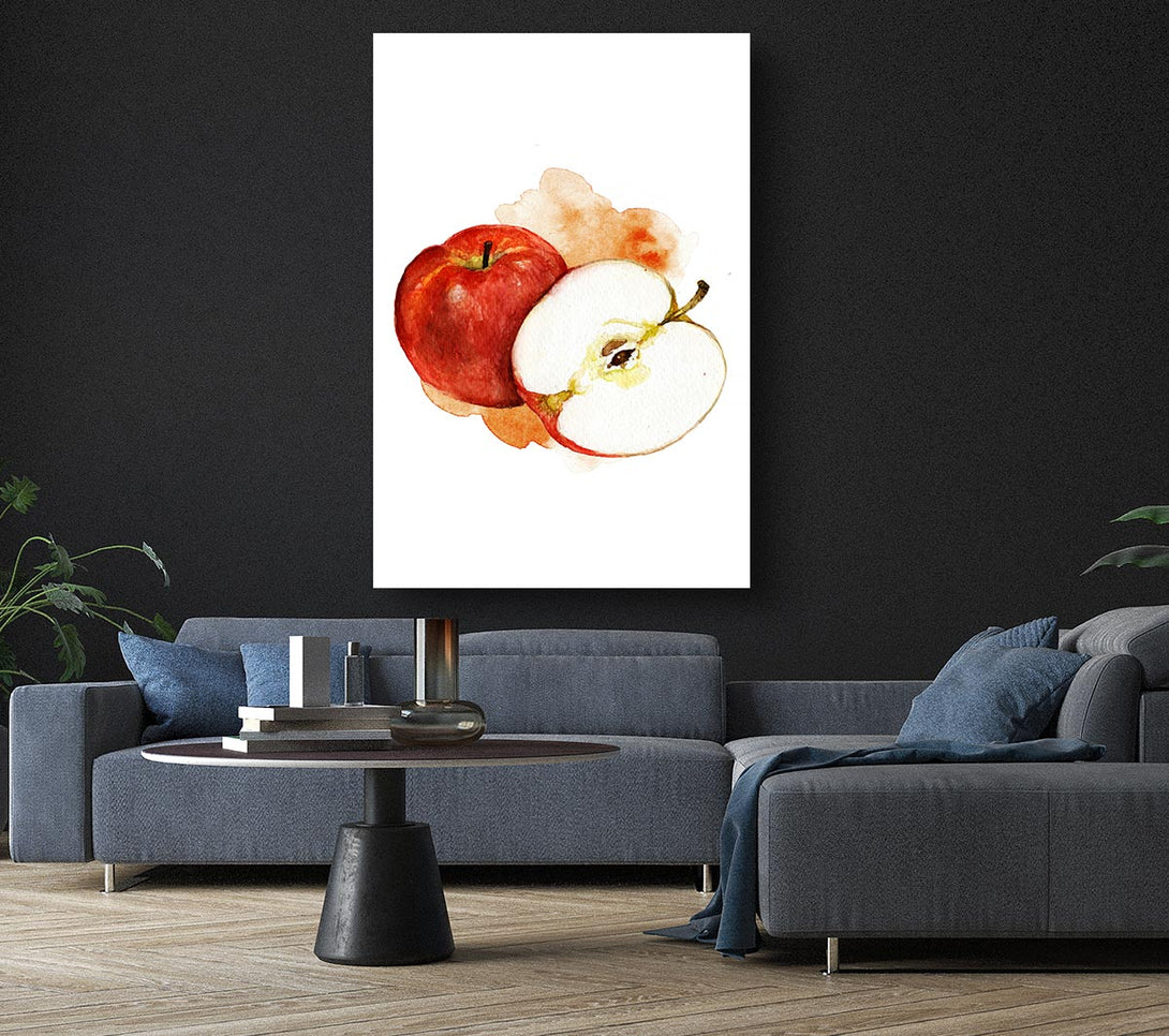 Picture of Apple Half Canvas Print Wall Art