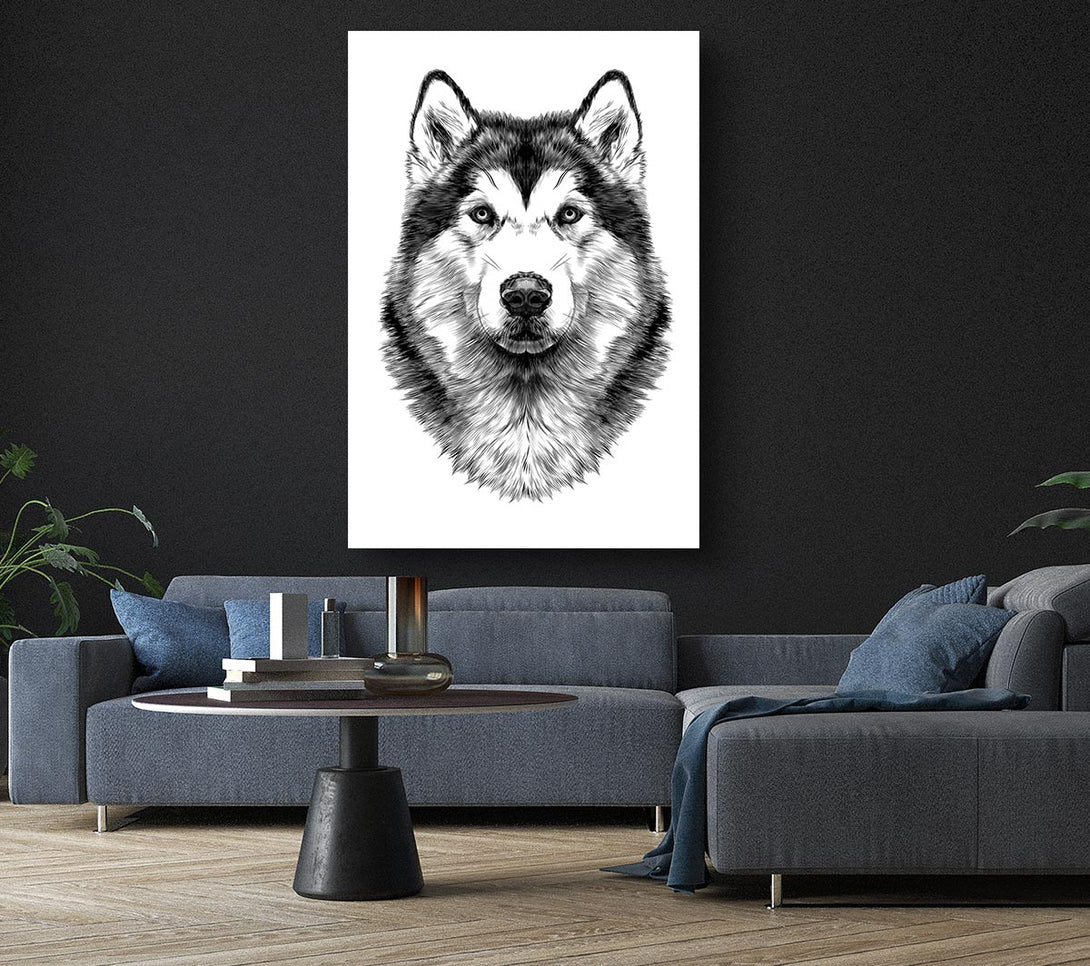 Picture of Husky Wolf Canvas Print Wall Art