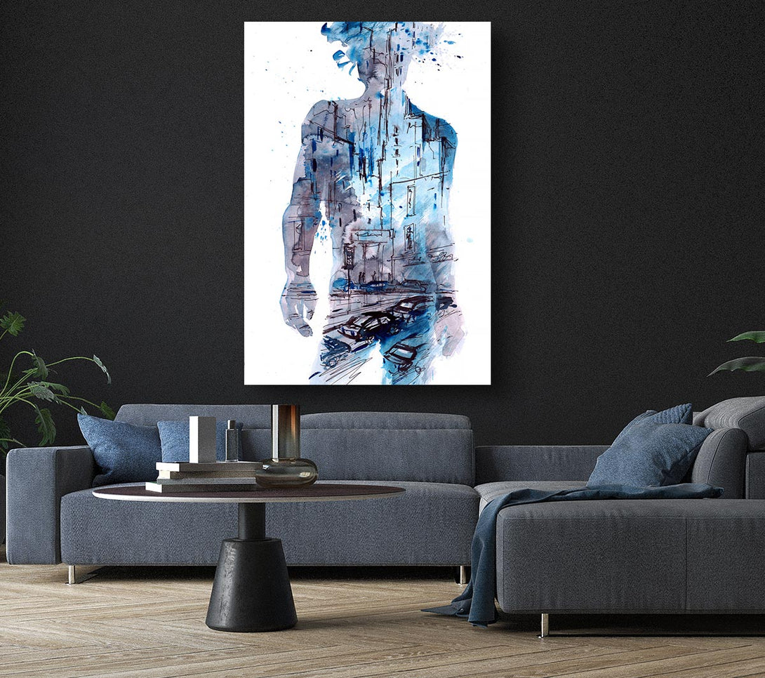 Picture of Man In The City Canvas Print Wall Art