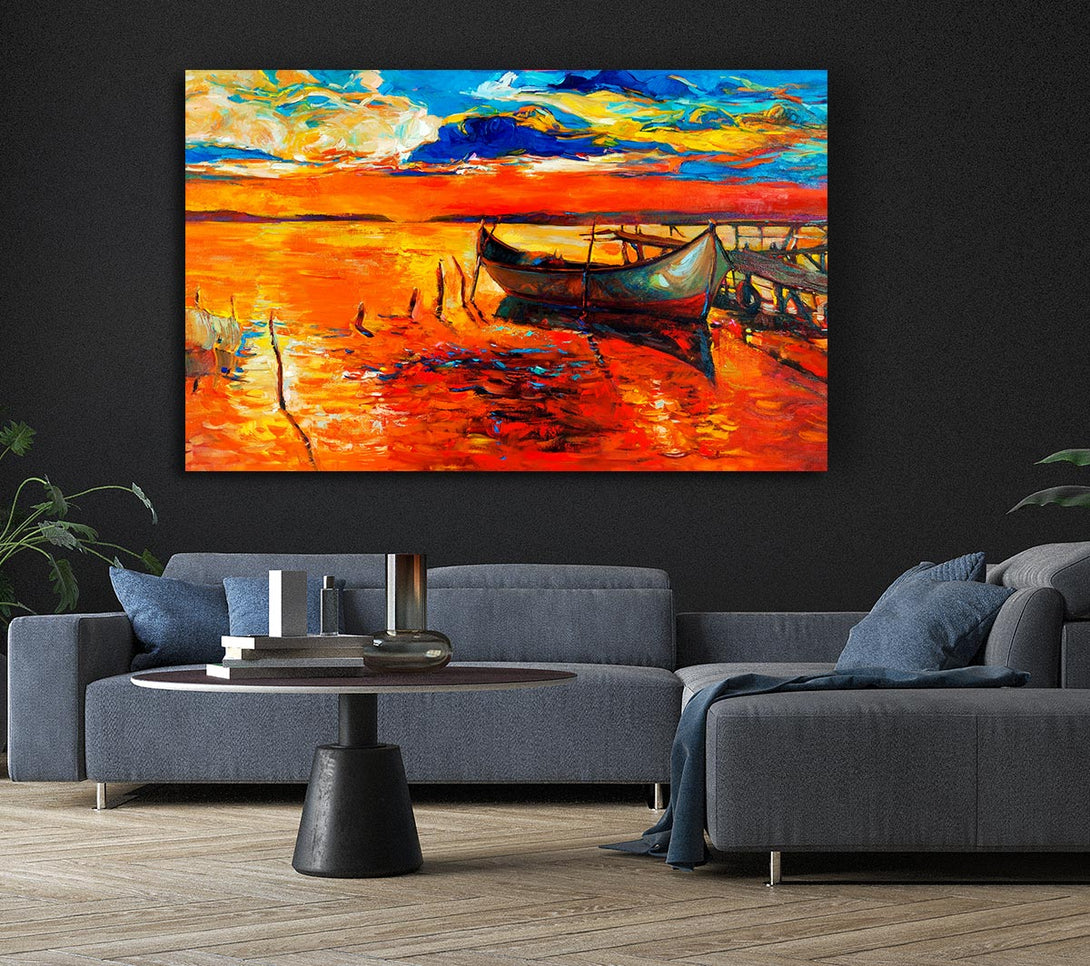 Picture of Fire Orange Waters Canvas Print Wall Art