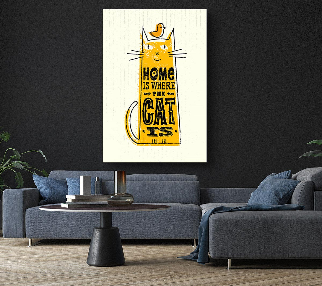 Picture of Home Is Where The Cat Is 2 Canvas Print Wall Art