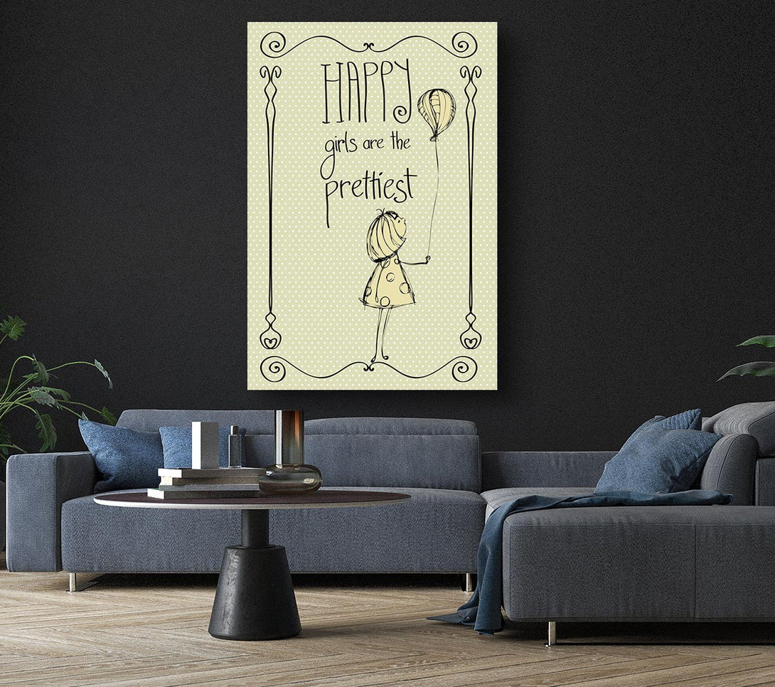 Picture of Happy Girls Are The prettiest Canvas Print Wall Art